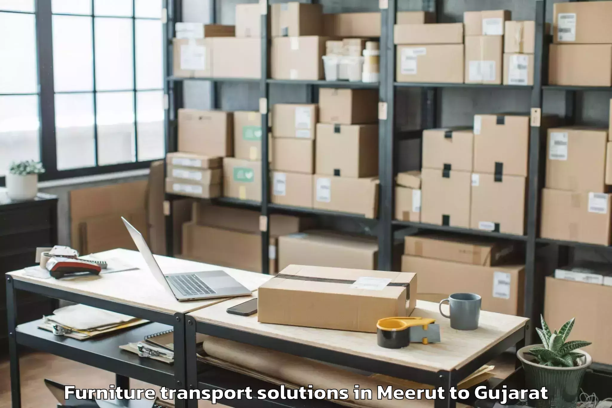 Comprehensive Meerut to Jhalod Furniture Transport Solutions